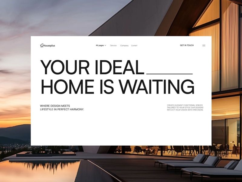 Minimal Landing Page Design for Real Estate Company with Motion Graphic