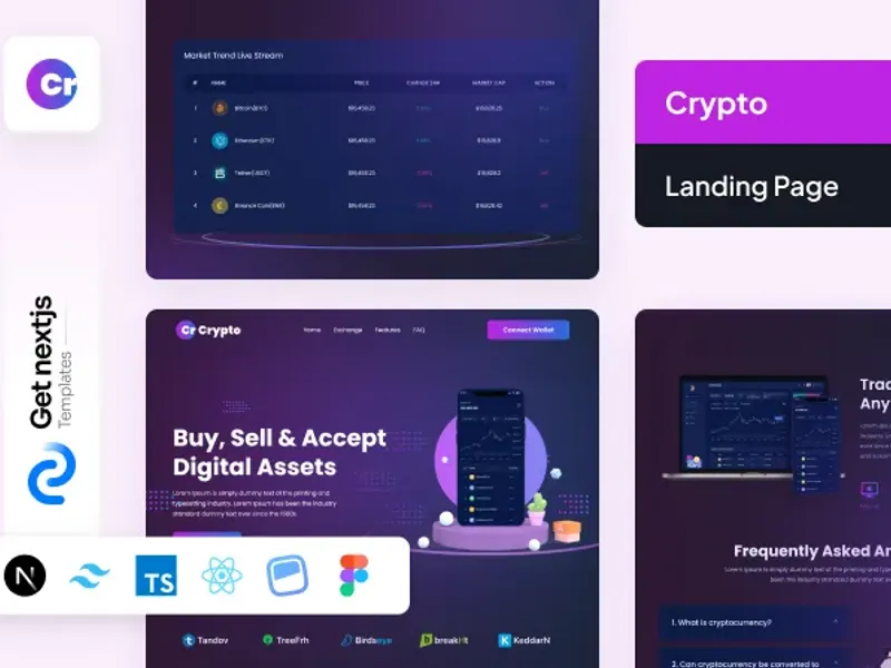 Crypto Free NextJs Landing Page Template 