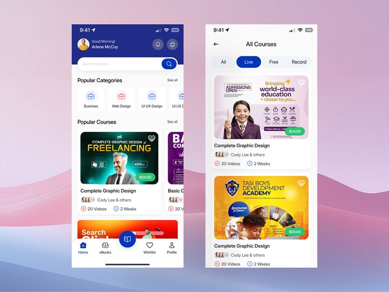 E-learning Mobile App Design