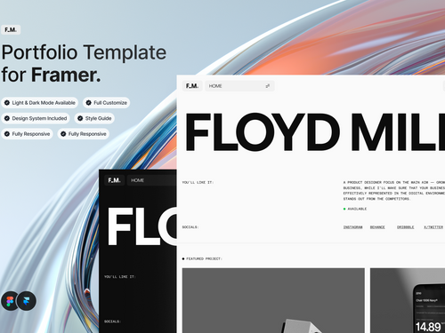 F_M Designer - Portfolio Template | Framer Marketplace