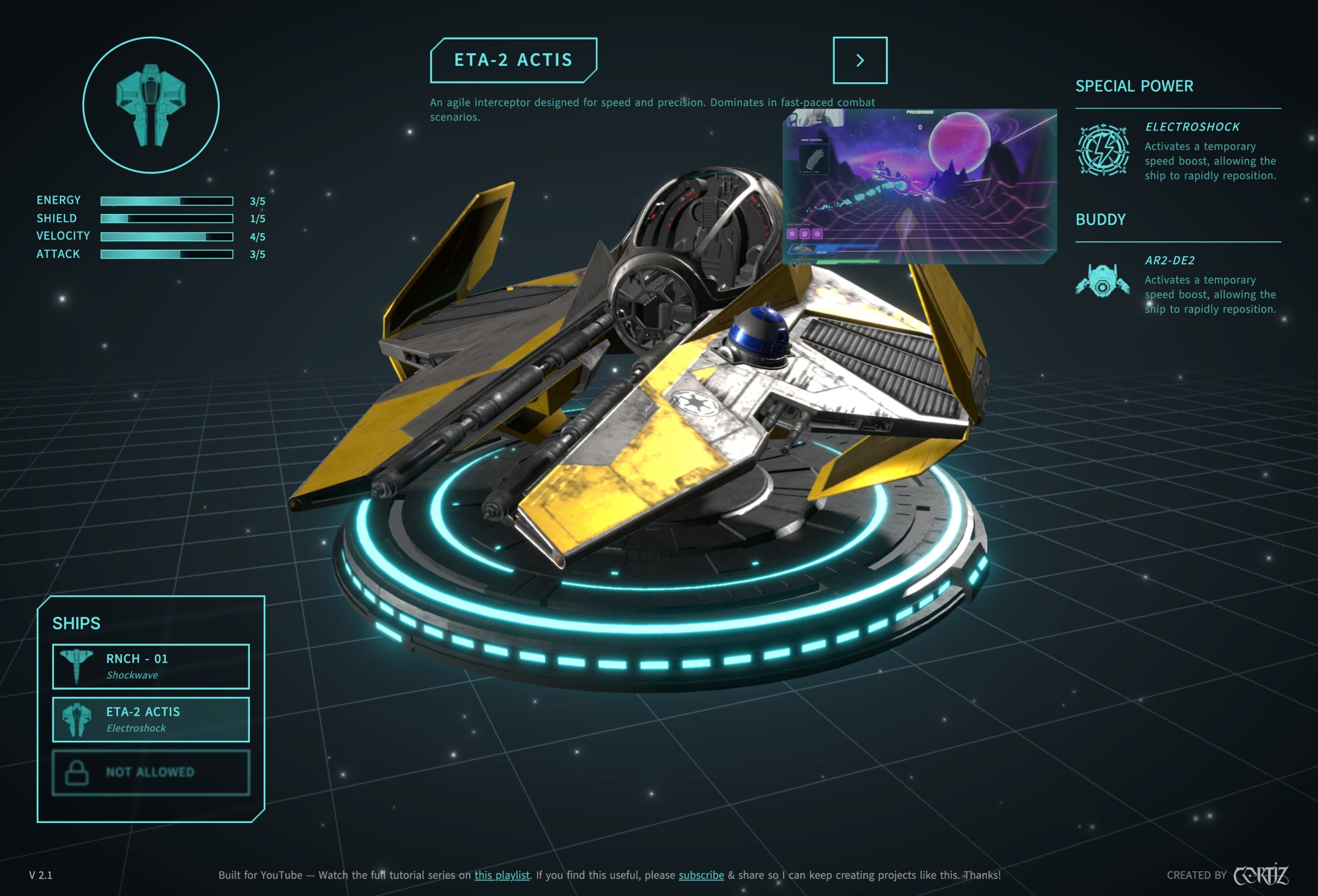 Ship Selection Page | AI → Blender → Three.js Image 2