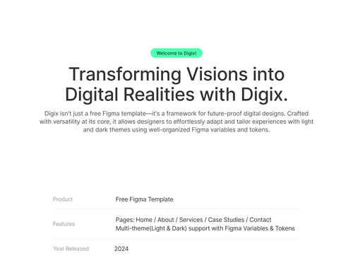 Digix: Free Figma UI Kit for Modern Websites