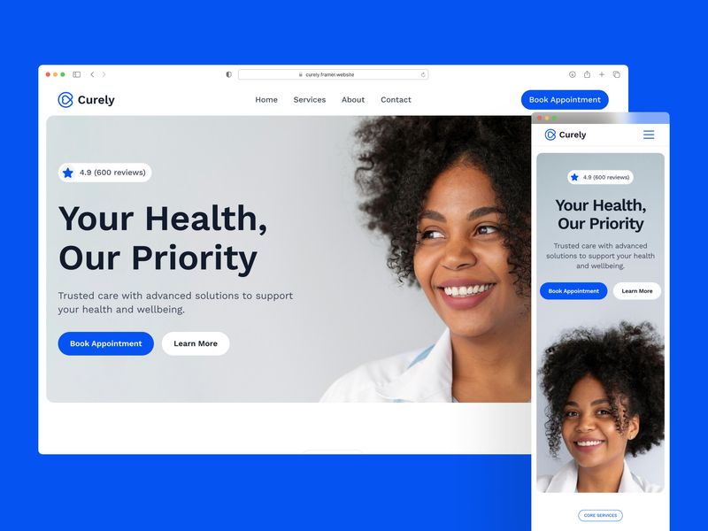 Curely · Health Care Website Template
