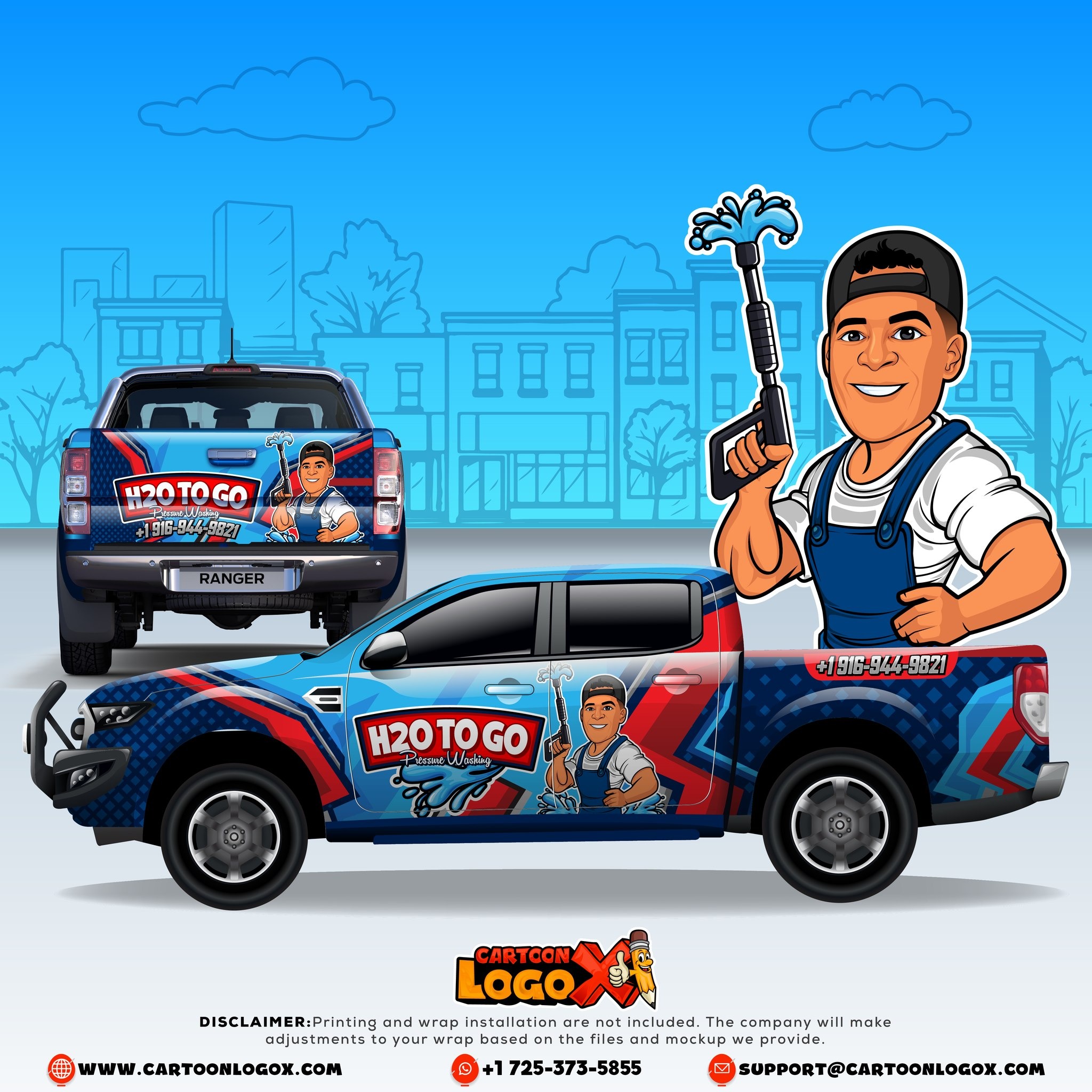 H2O To Go Pressure Washing Business - Logo and Branding Design Image 3