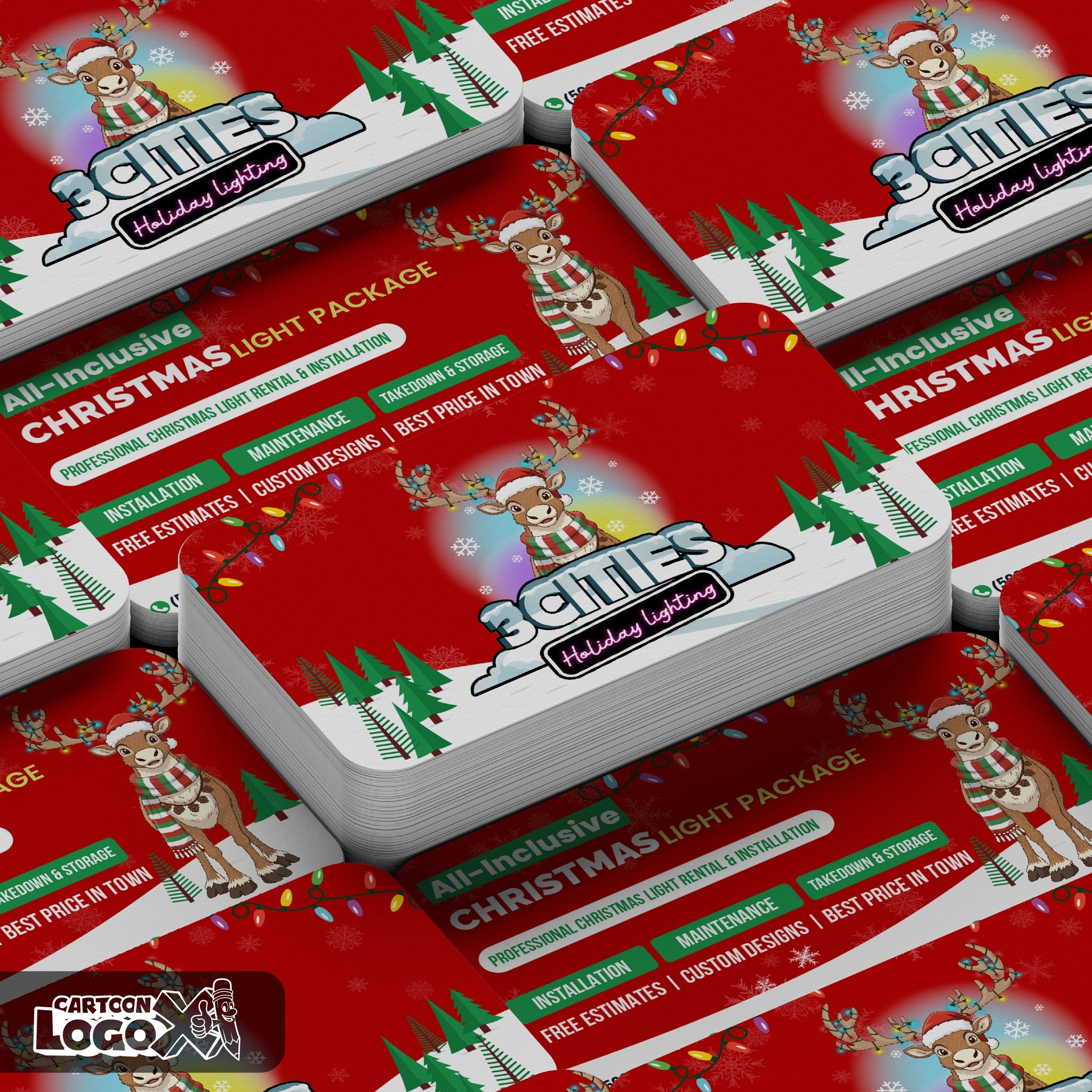 Cartoon Mascot Logo Design and Branding Kit for Holiday Lighting Business Image 2