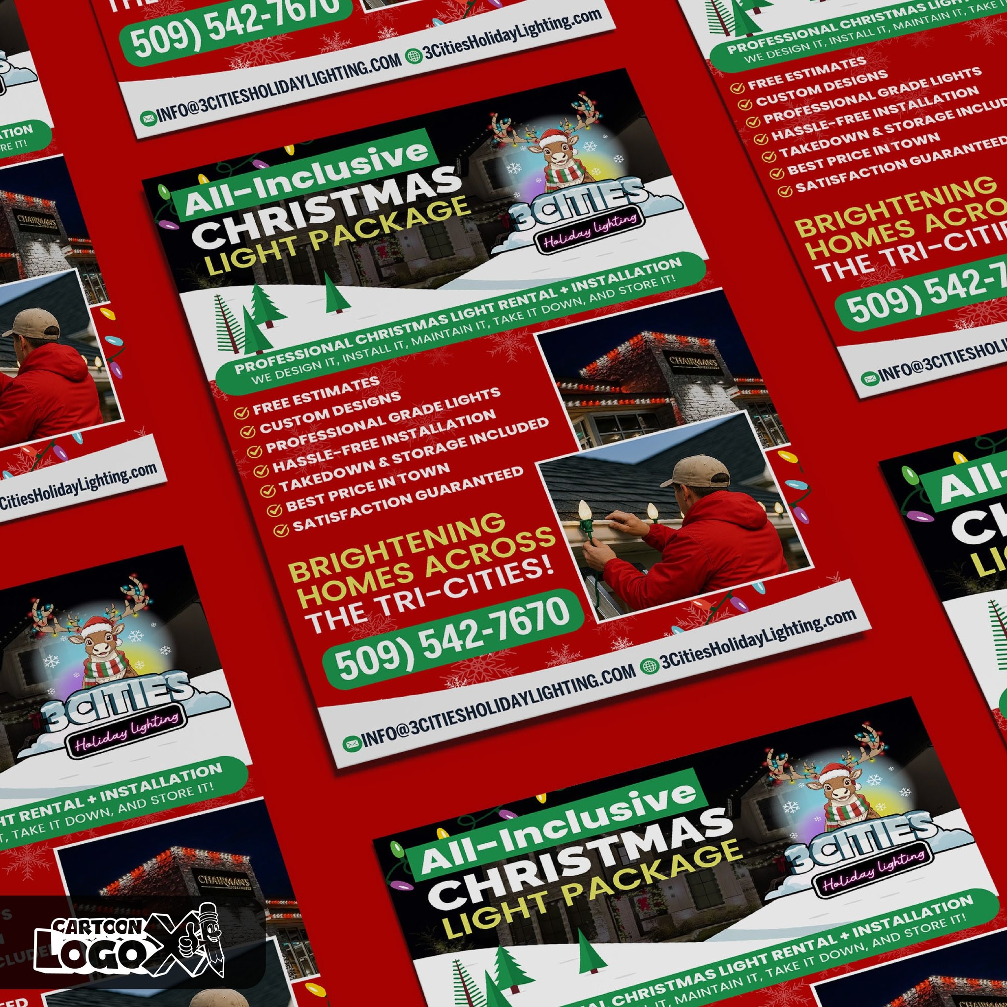 Cartoon Mascot Logo Design and Branding Kit for Holiday Lighting Business Image 3