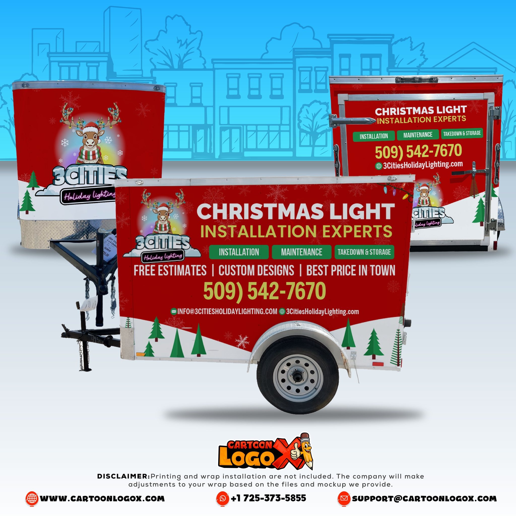 Cartoon Mascot Logo Design and Branding Kit for Holiday Lighting Business Image 5