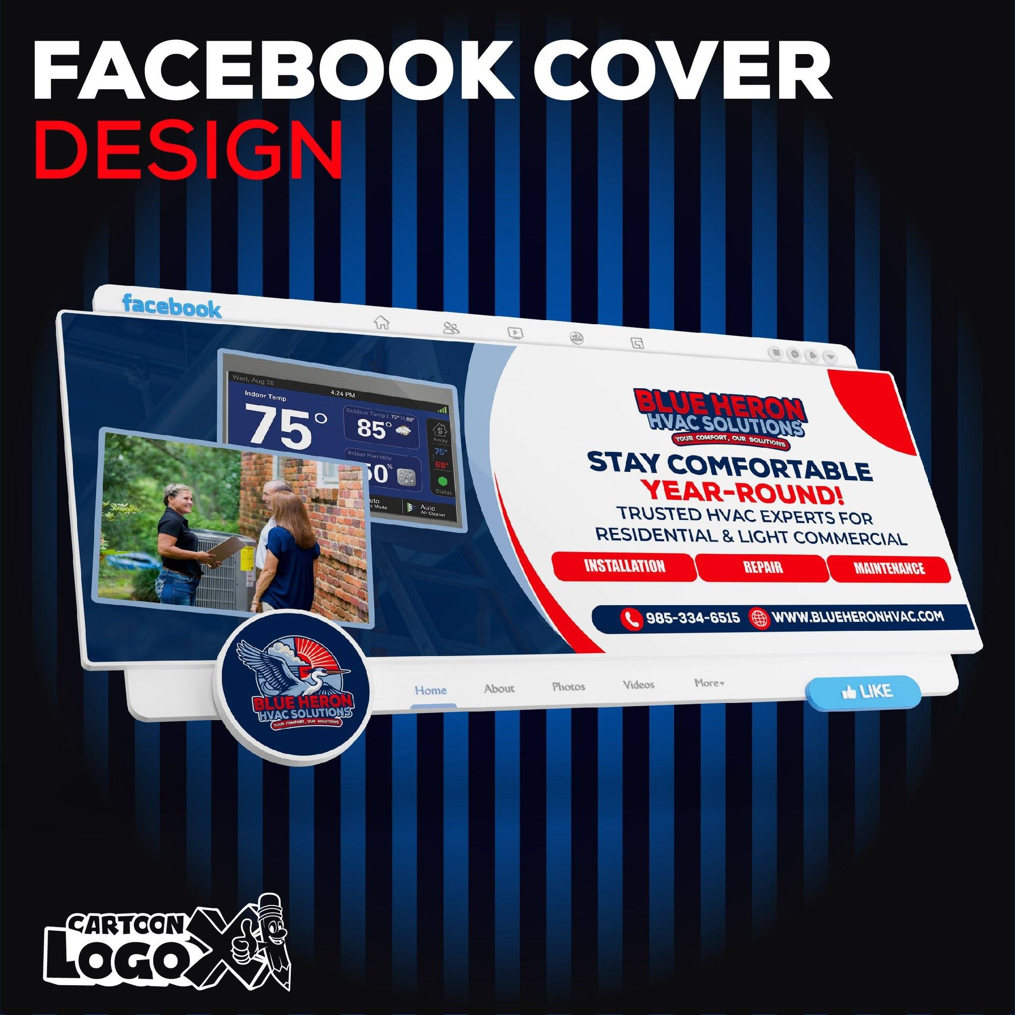 Cartoon Mascot Logo Design and Branding Kit for HVAC Solutions Business Image 0