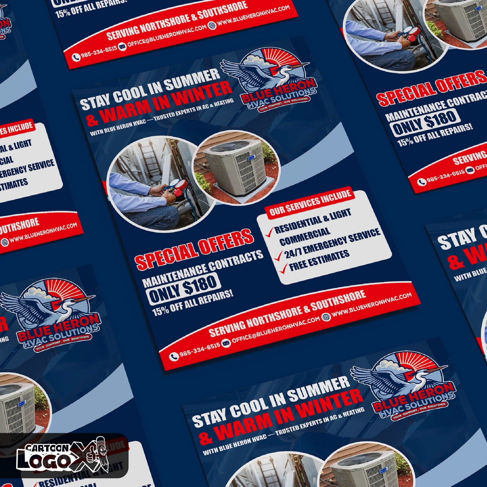 Cartoon Mascot Logo Design and Branding Kit for HVAC Solutions Business Image 3