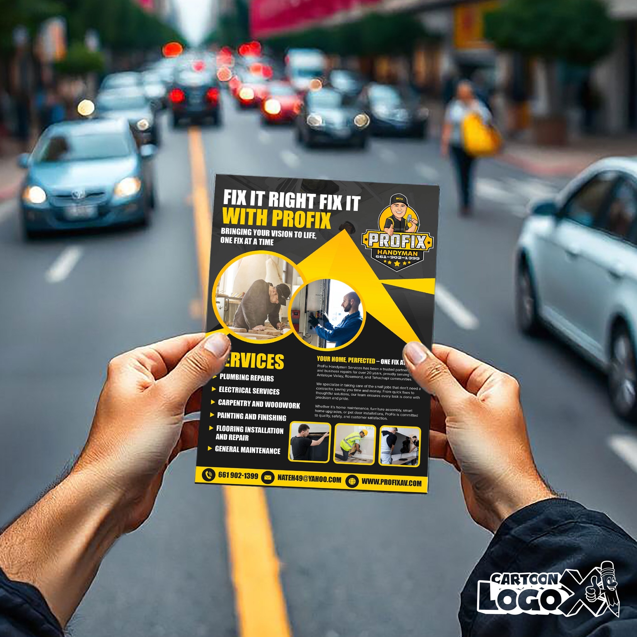 Cartoon Portrait Logo Design and Branding Kit for Handyman Business Image 3