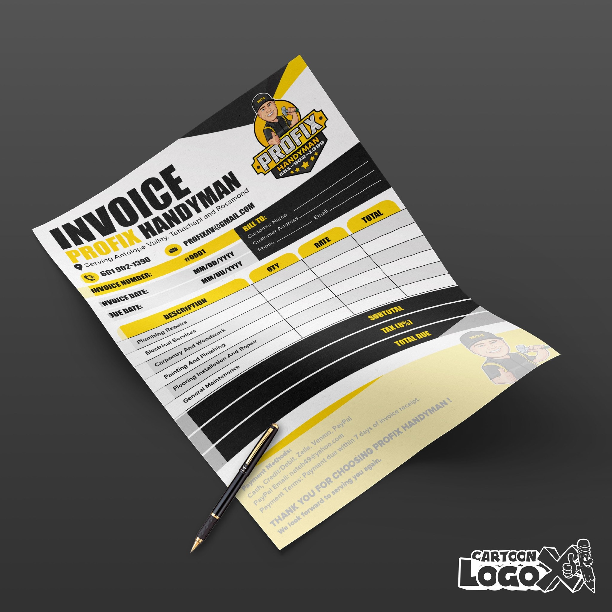 Cartoon Portrait Logo Design and Branding Kit for Handyman Business Image 4