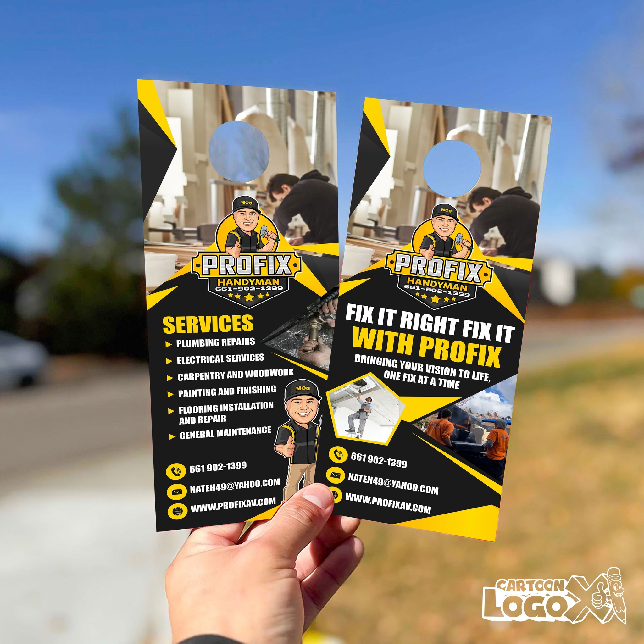 Cartoon Portrait Logo Design and Branding Kit for Handyman Business Image 5