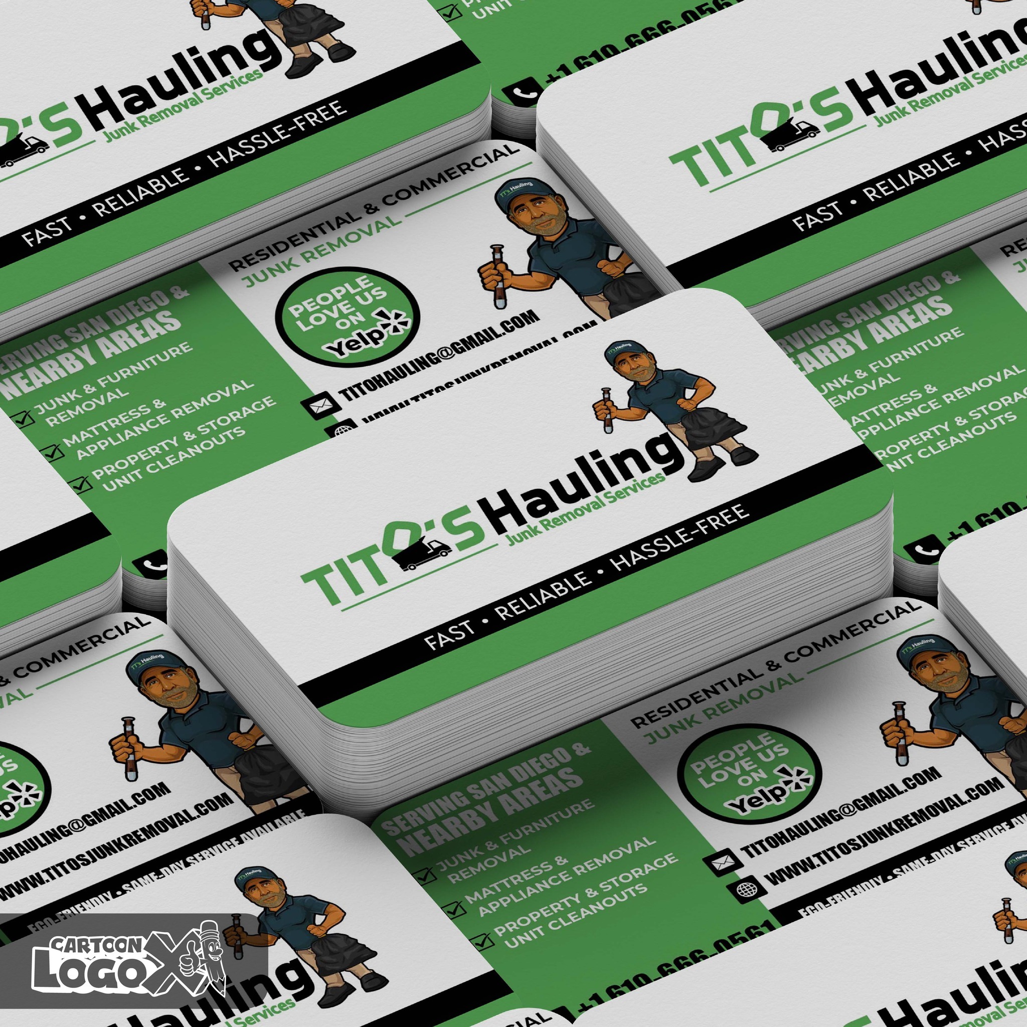 Cartoon Portrait Logo Design and Branding Kit for Junk Removal Business Image 2