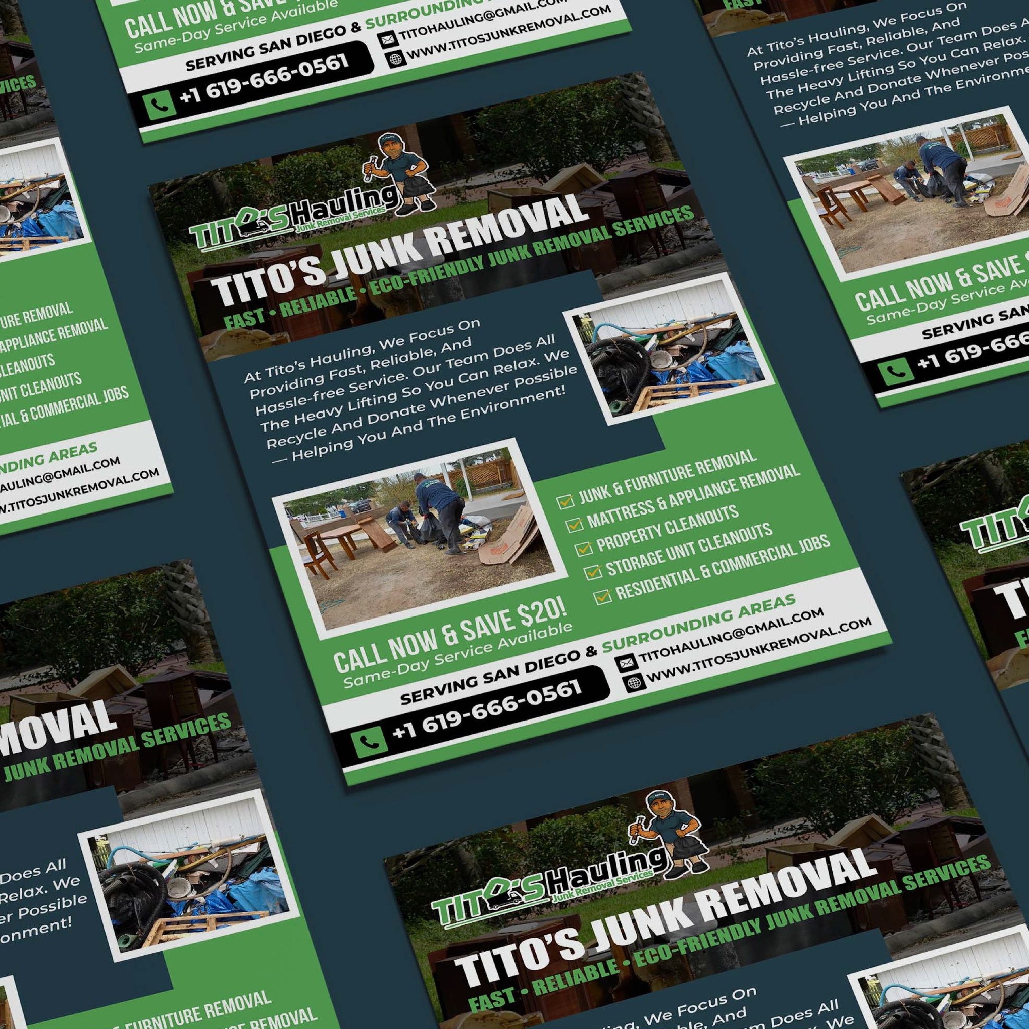 Cartoon Portrait Logo Design and Branding Kit for Junk Removal Business Image 3