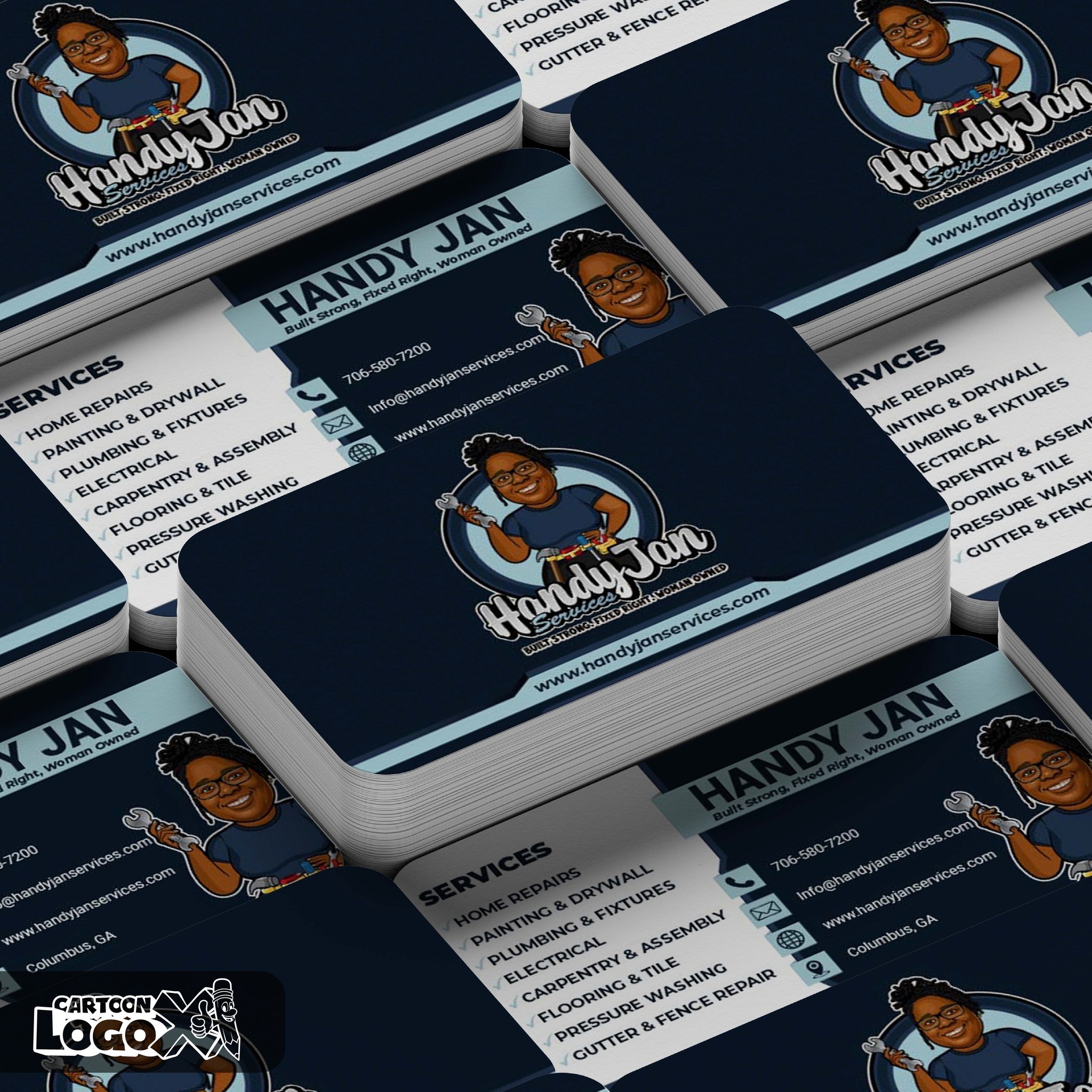 Cartoon Portrait Logo Design and Branding Kit for Handyman Business Image 2