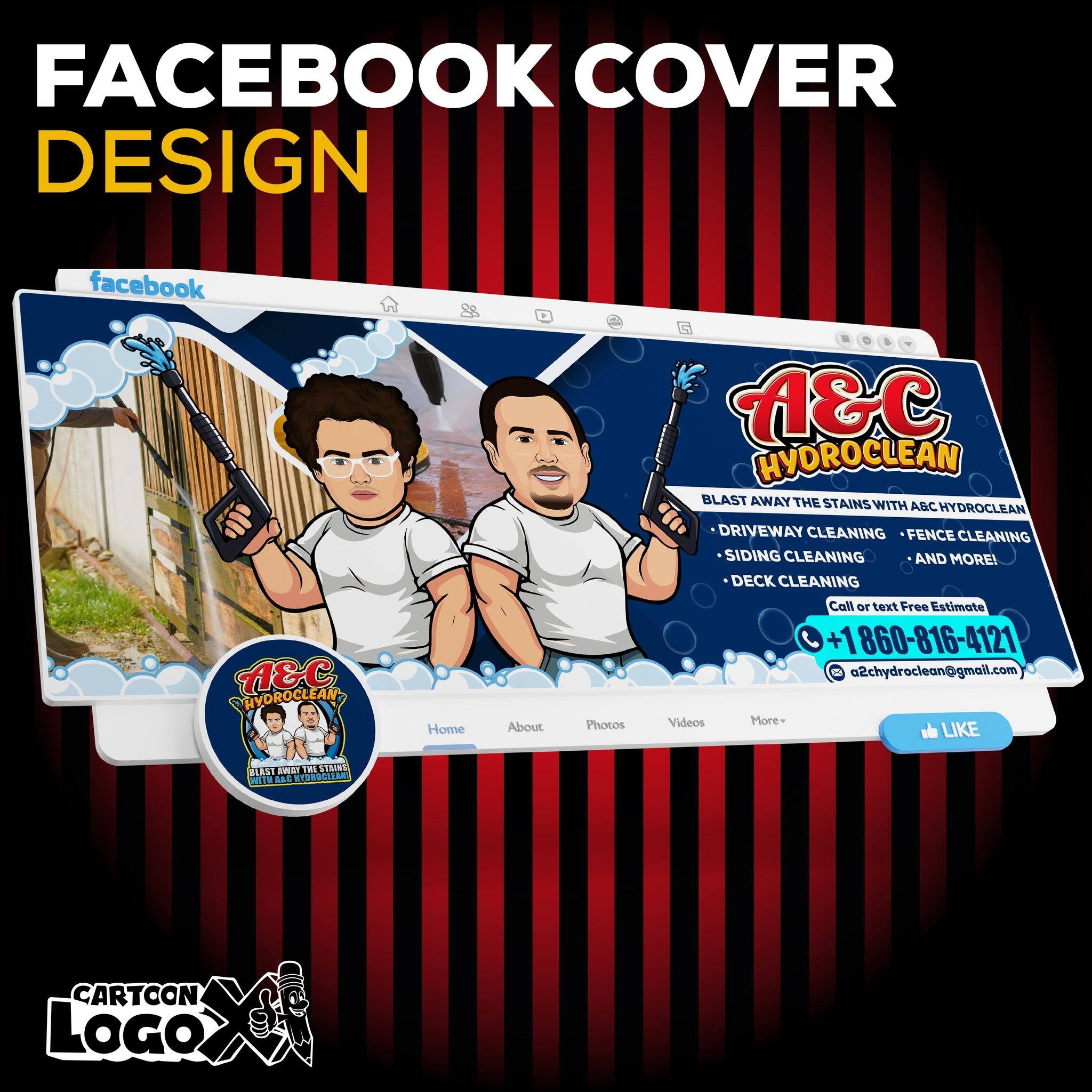 Cartoon Portrait Logo Design and Branding Kit for Pressure Washing Business Image 0