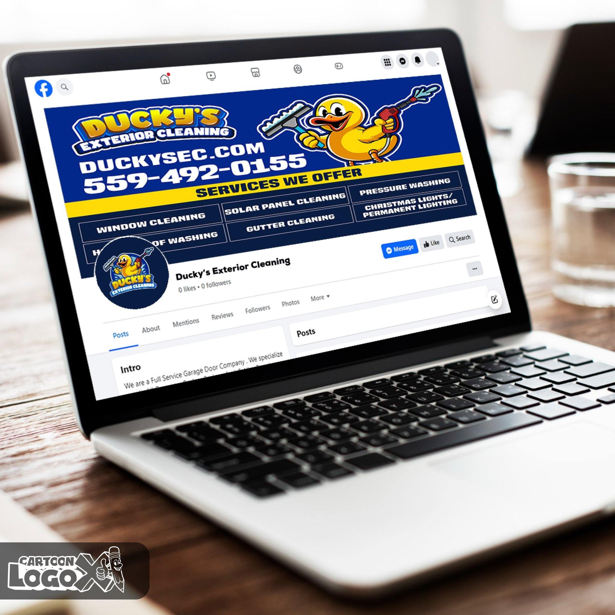 Cartoon Mascot Logo Design & Branding Kit for Pressure Washing Business Image 0