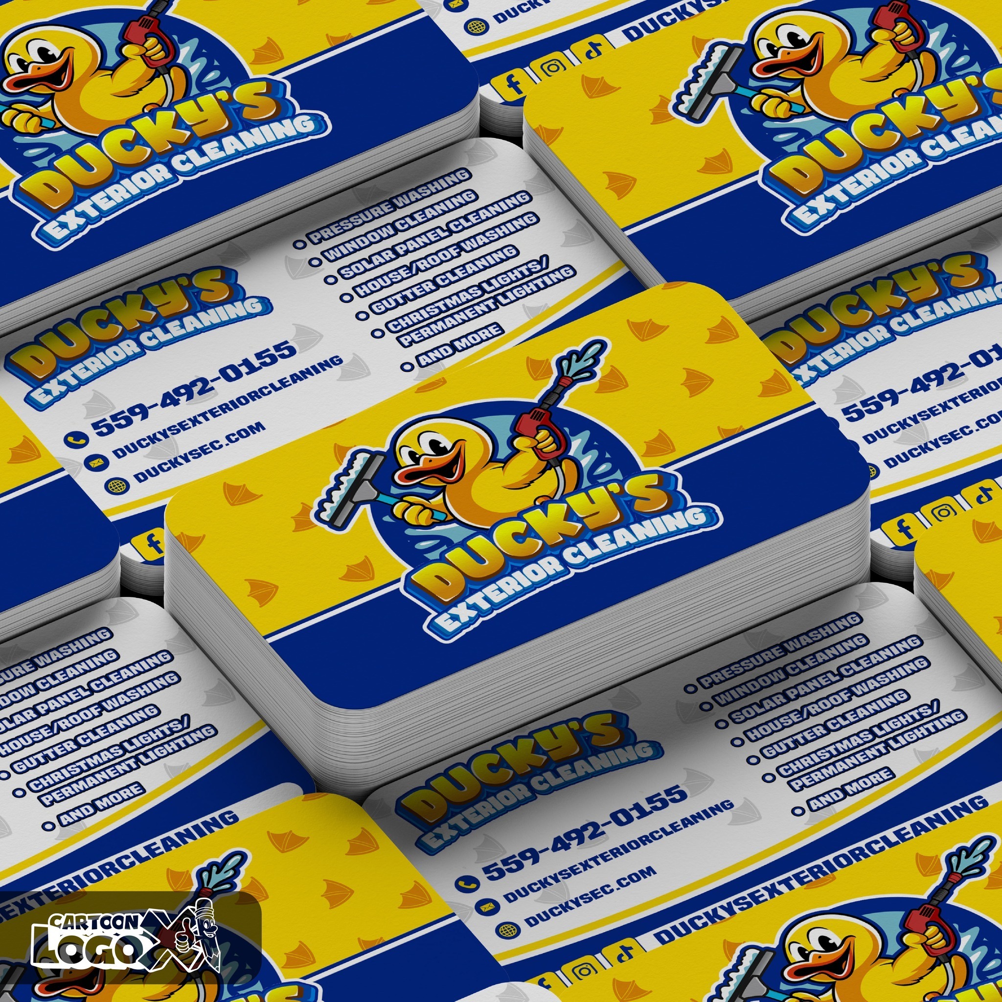 Cartoon Mascot Logo Design & Branding Kit for Pressure Washing Business Image 1