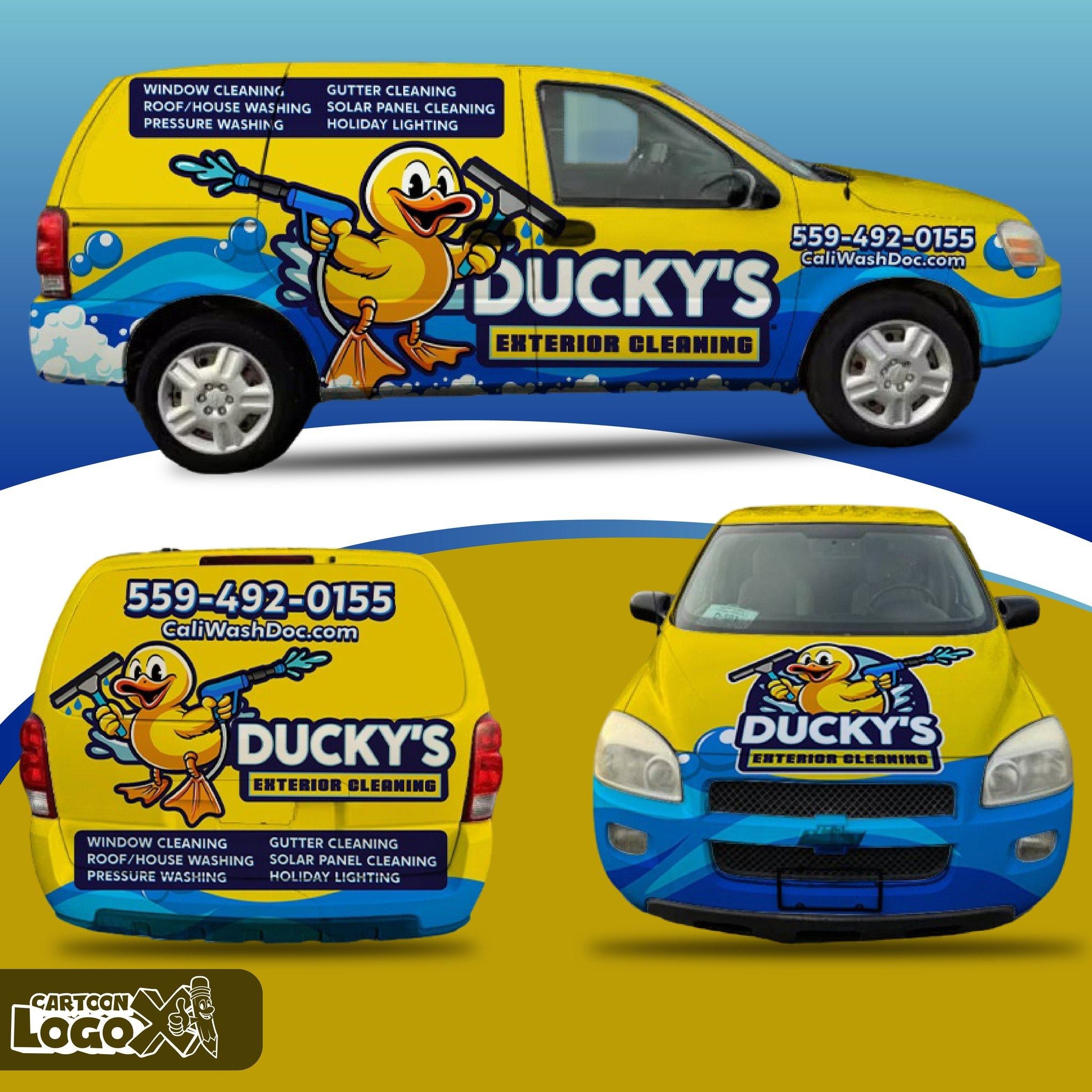 Cartoon Mascot Logo Design & Branding Kit for Pressure Washing Business Image 3