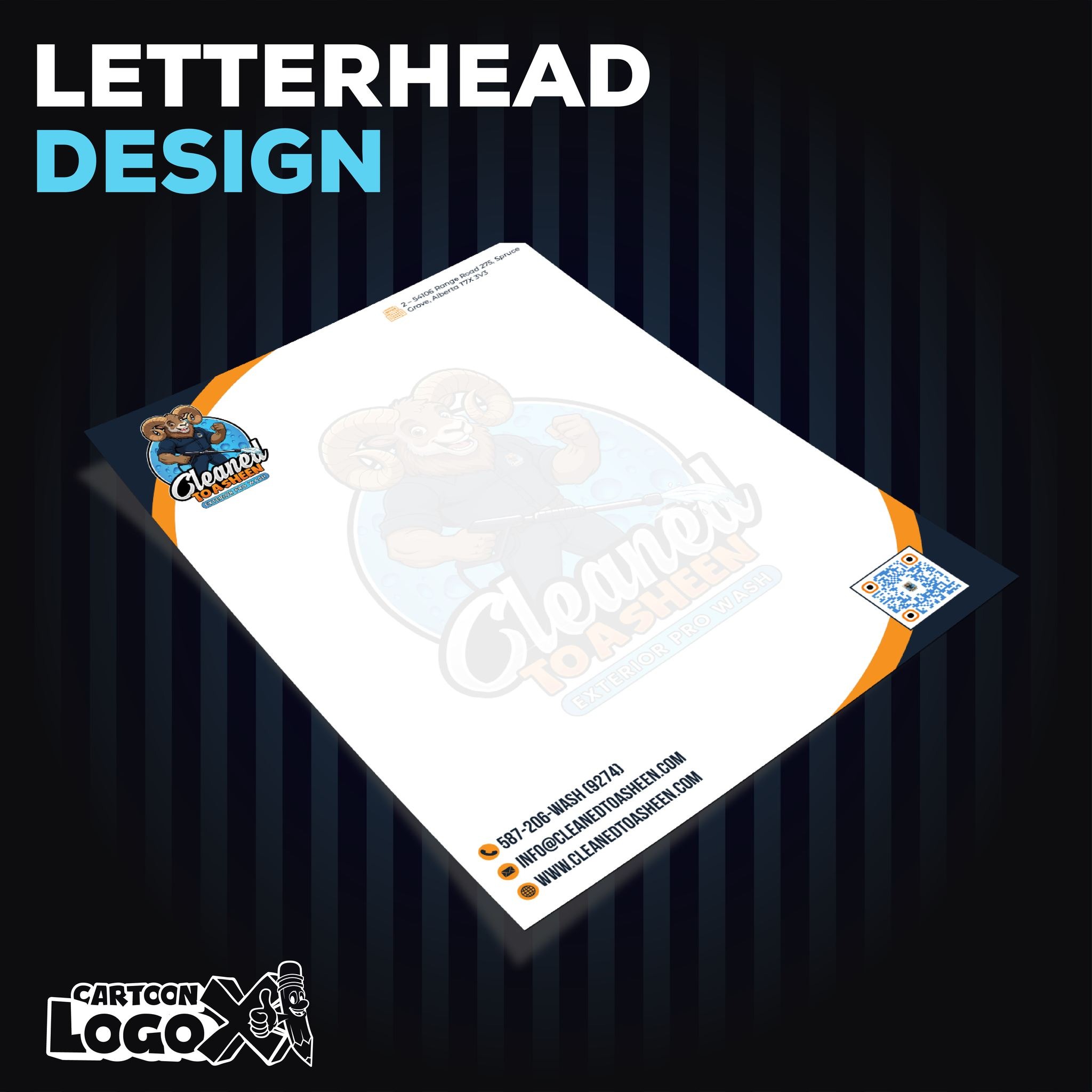 Ram Cartoon Mascot Logo Design and Branding Kit for Pressure Washing Business Image 5