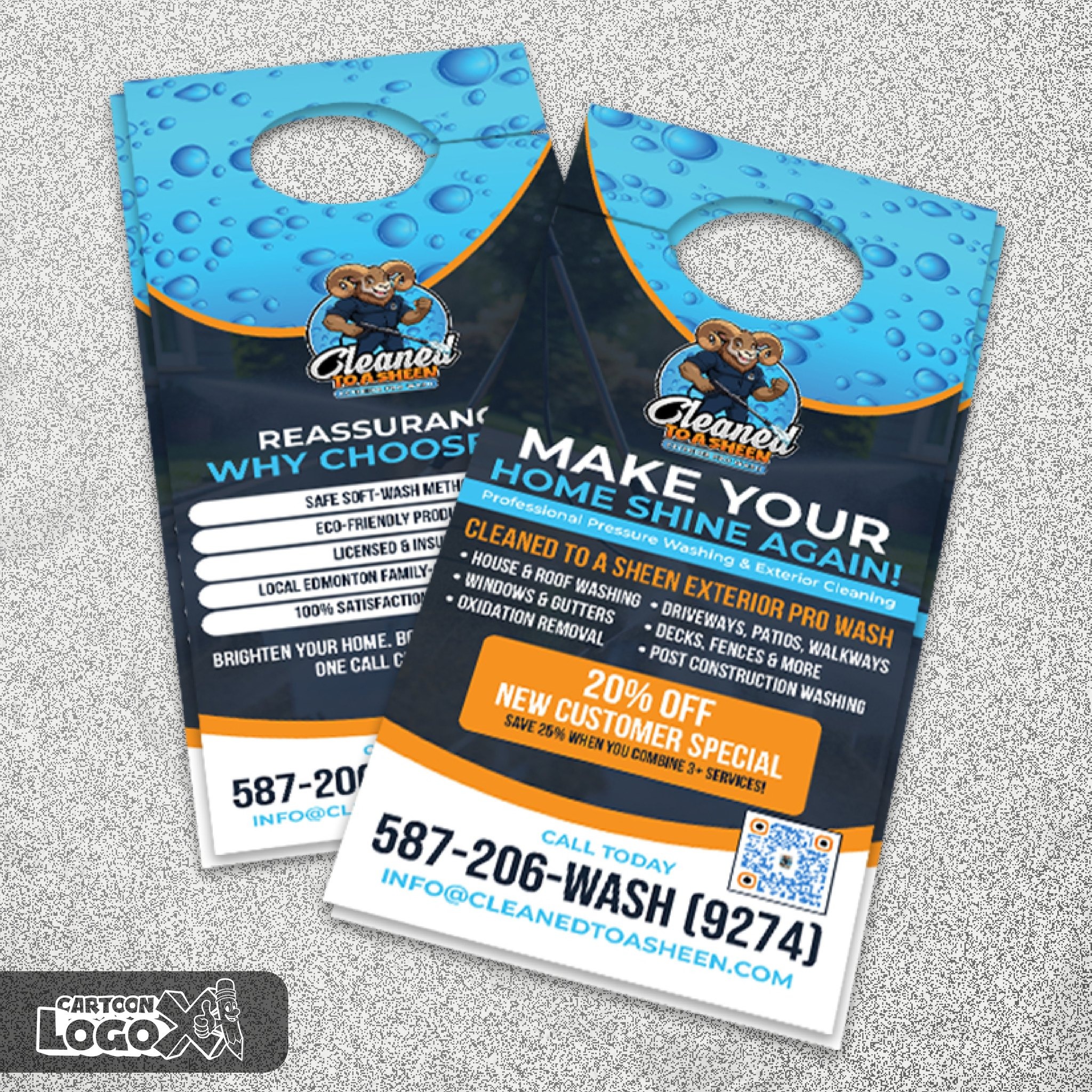 Ram Cartoon Mascot Logo Design and Branding Kit for Pressure Washing Business Image 7