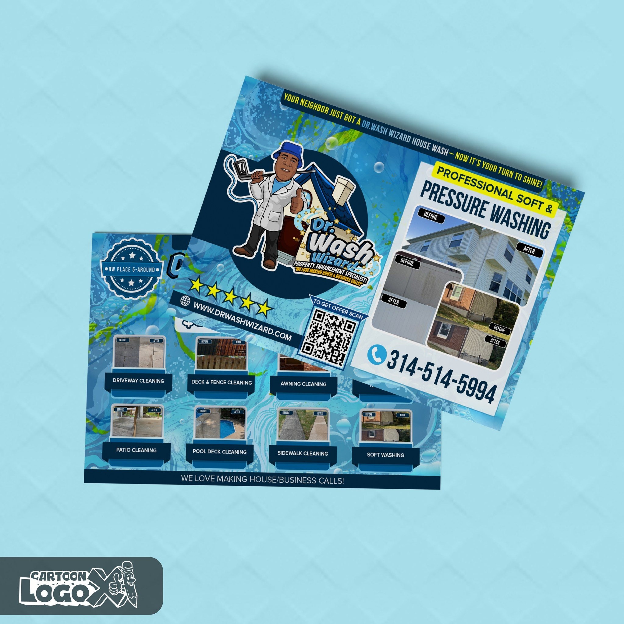 Portrait Logo Design and Branding Kit for Pressure Washing Business Image 4