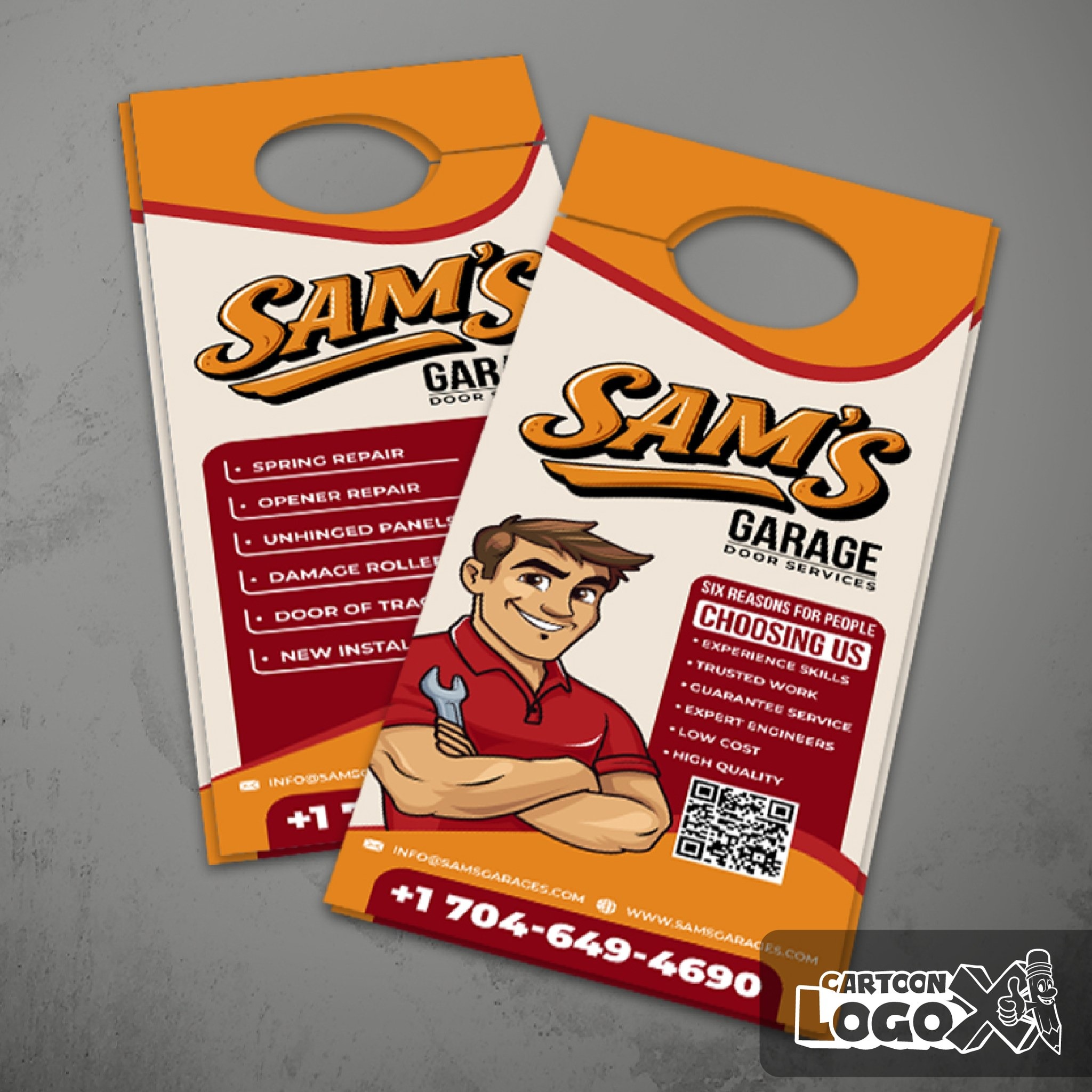 Handyman Logo Design and Branding Kit For Garage Door Repair Business Image 3