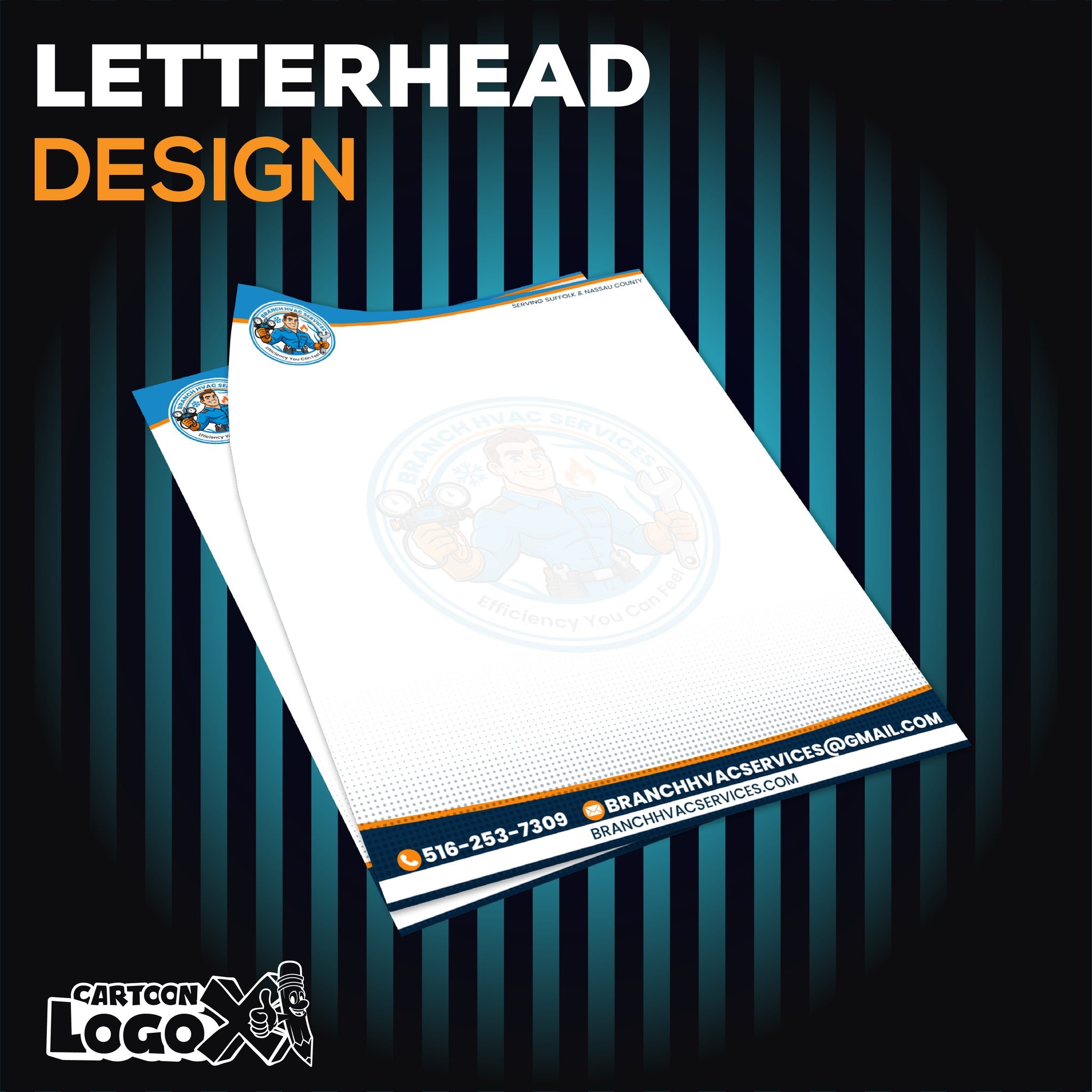 HVAC Service Business Mascot Logo Design and Branding Kit Image 3