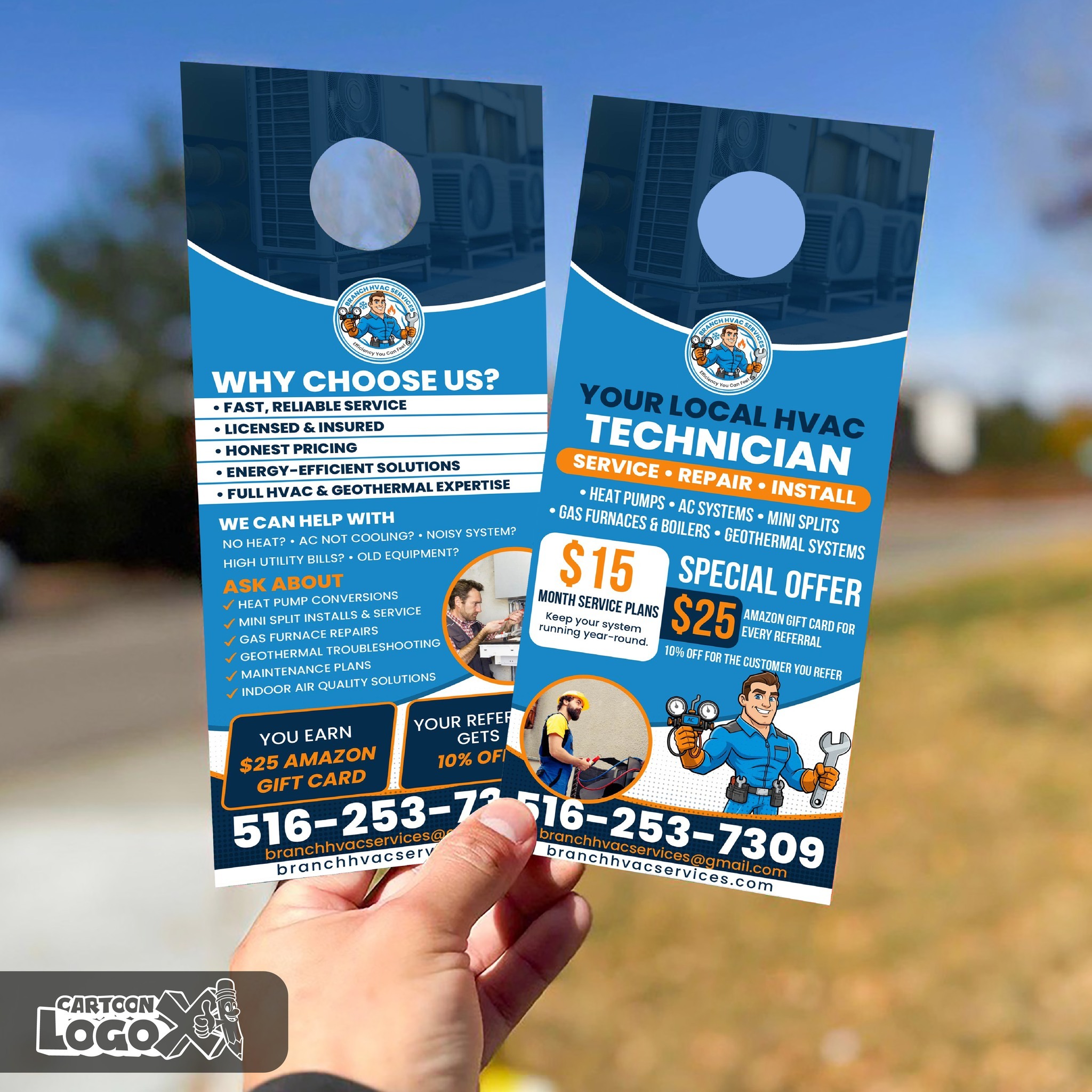 HVAC Service Business Mascot Logo Design and Branding Kit Image 6