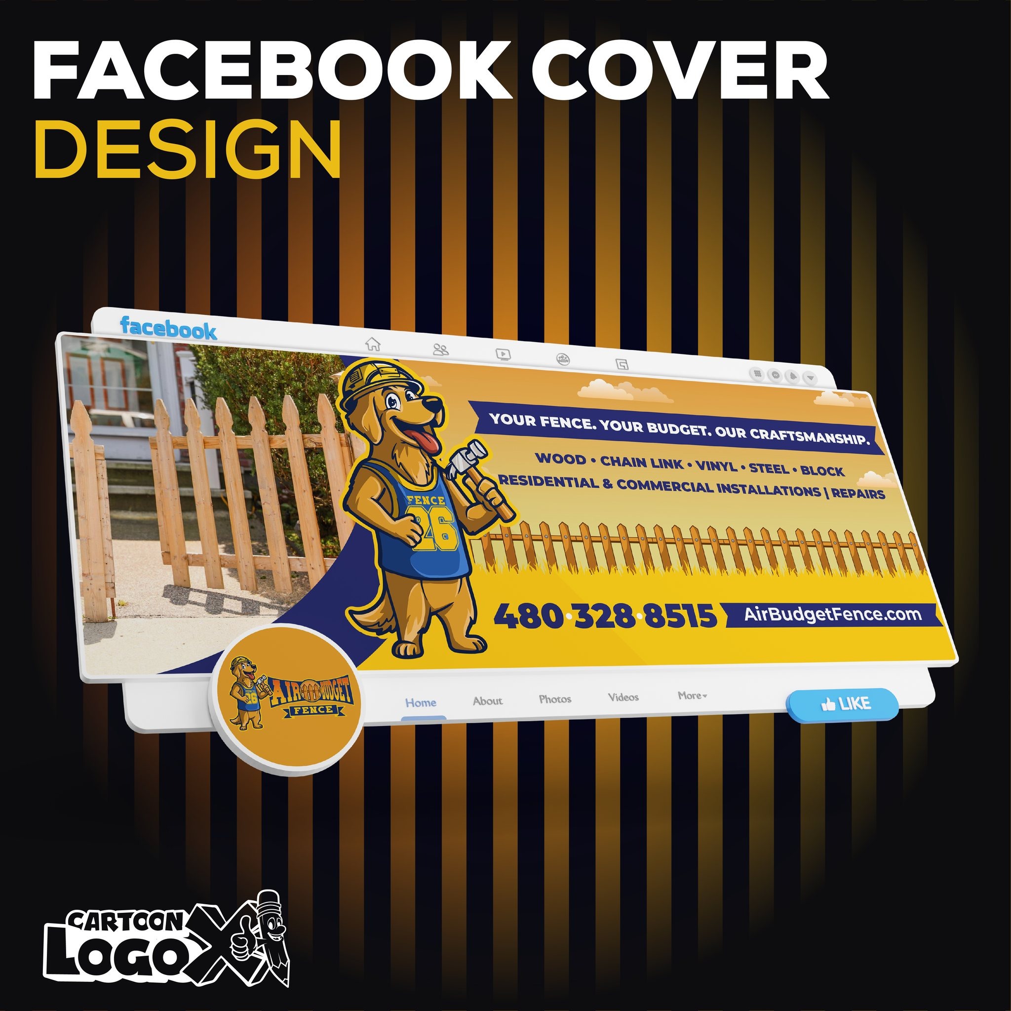 Mascot Logo Design and Branding Kit for Fence Installation Company Image 0