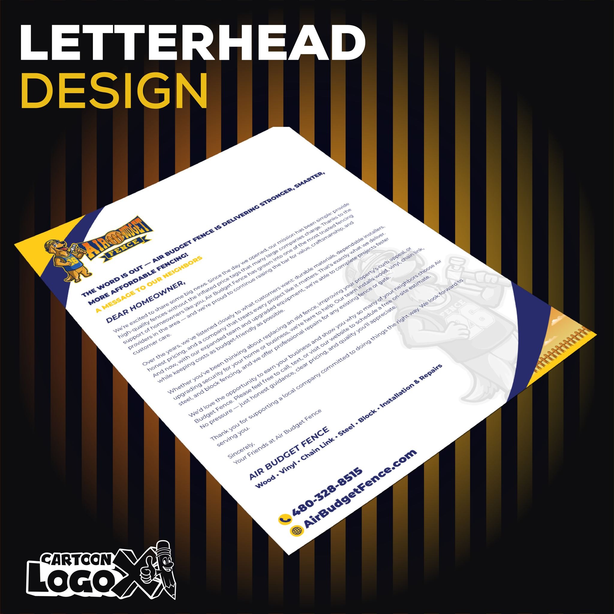 Mascot Logo Design and Branding Kit for Fence Installation Company Image 3