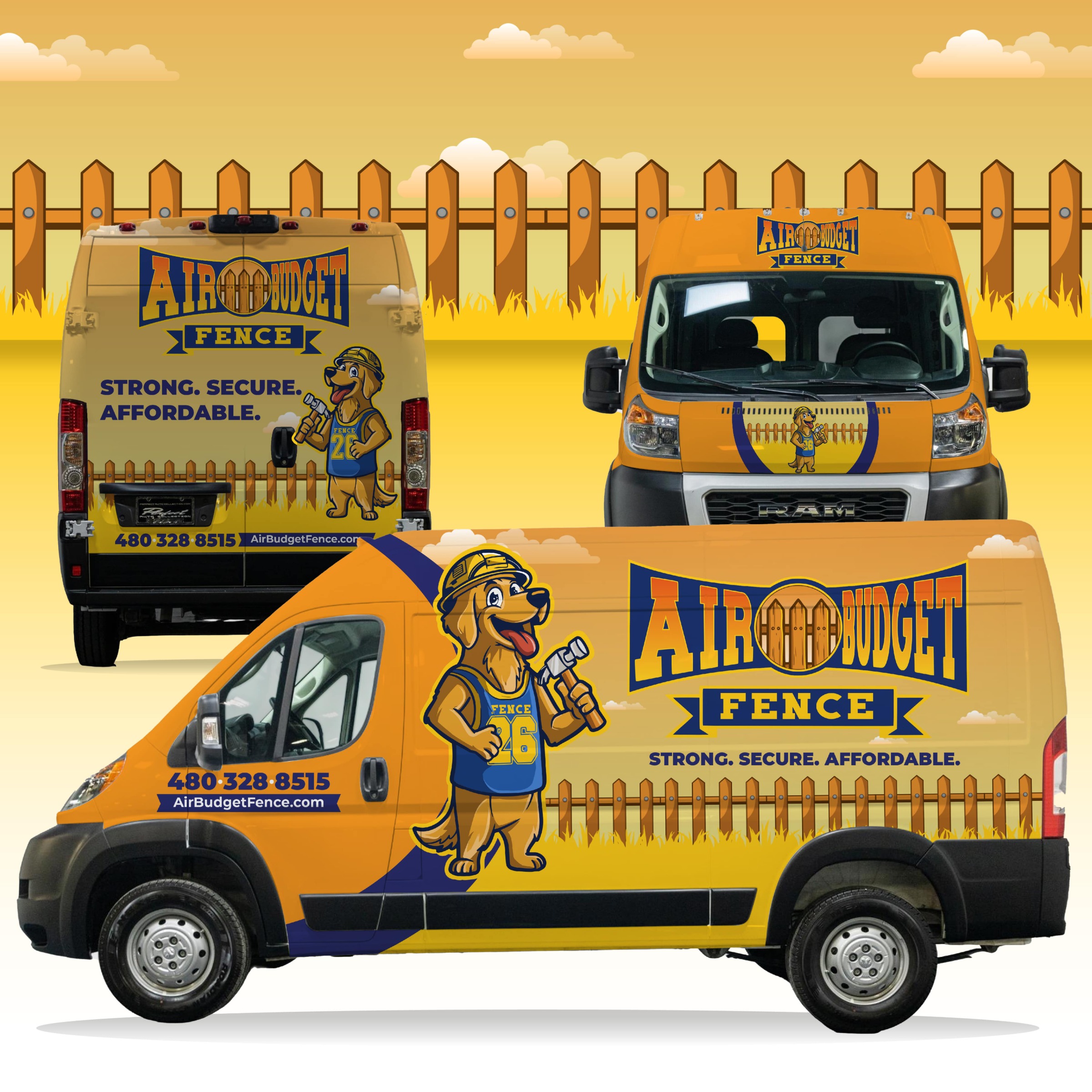 Mascot Logo Design and Branding Kit for Fence Installation Company Image 13