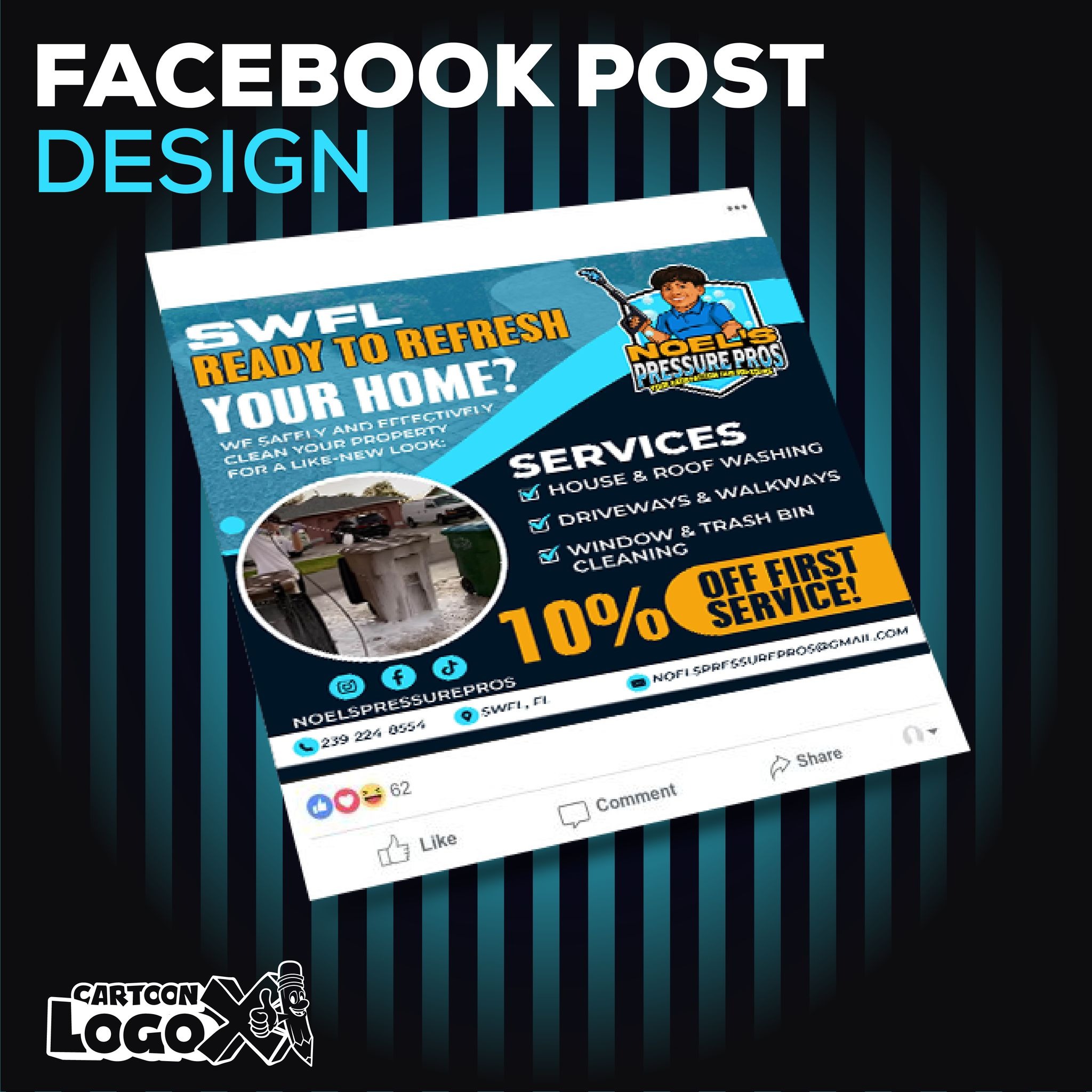 Portrait Logo and Branding Design For Pressure Washing Services Business Image 1