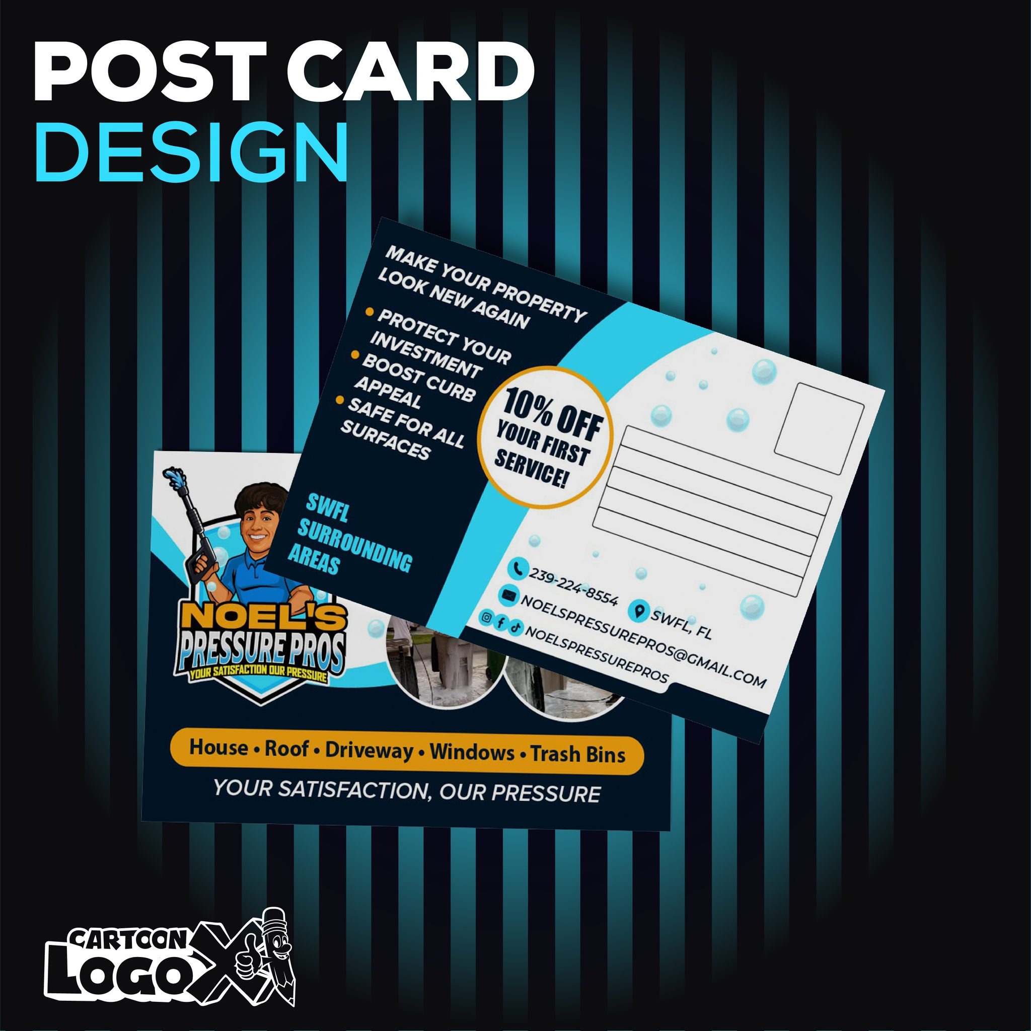 Portrait Logo and Branding Design For Pressure Washing Services Business Image 4