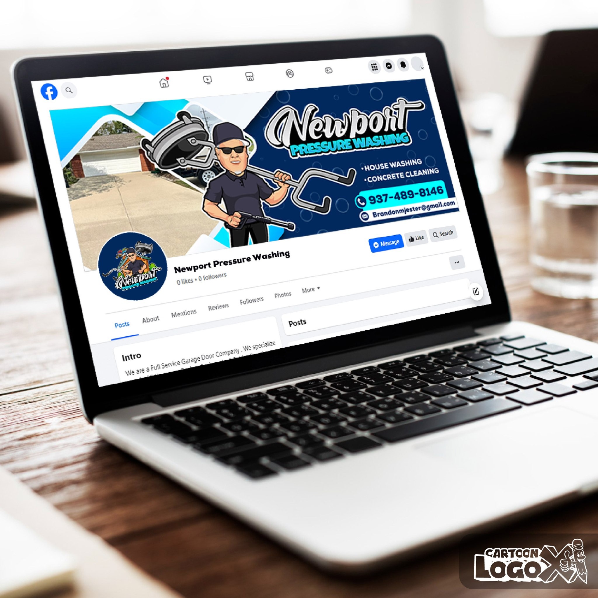 Portrait Logo and Brand Design for Pressure Washing Business Image 1