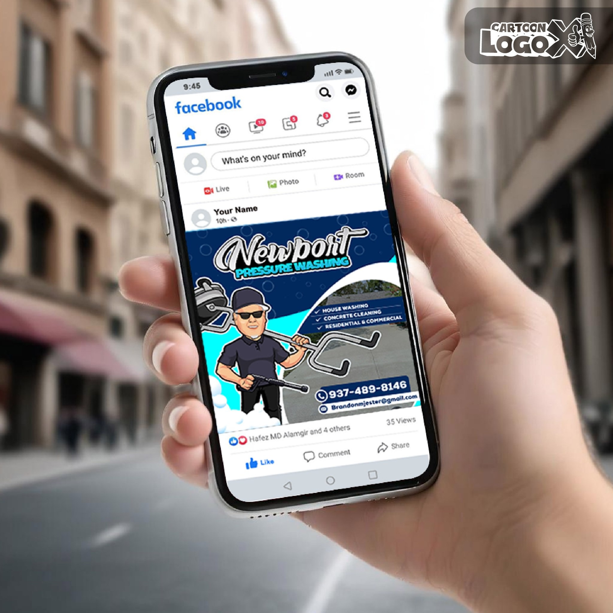 Portrait Logo and Brand Design for Pressure Washing Business Image 2