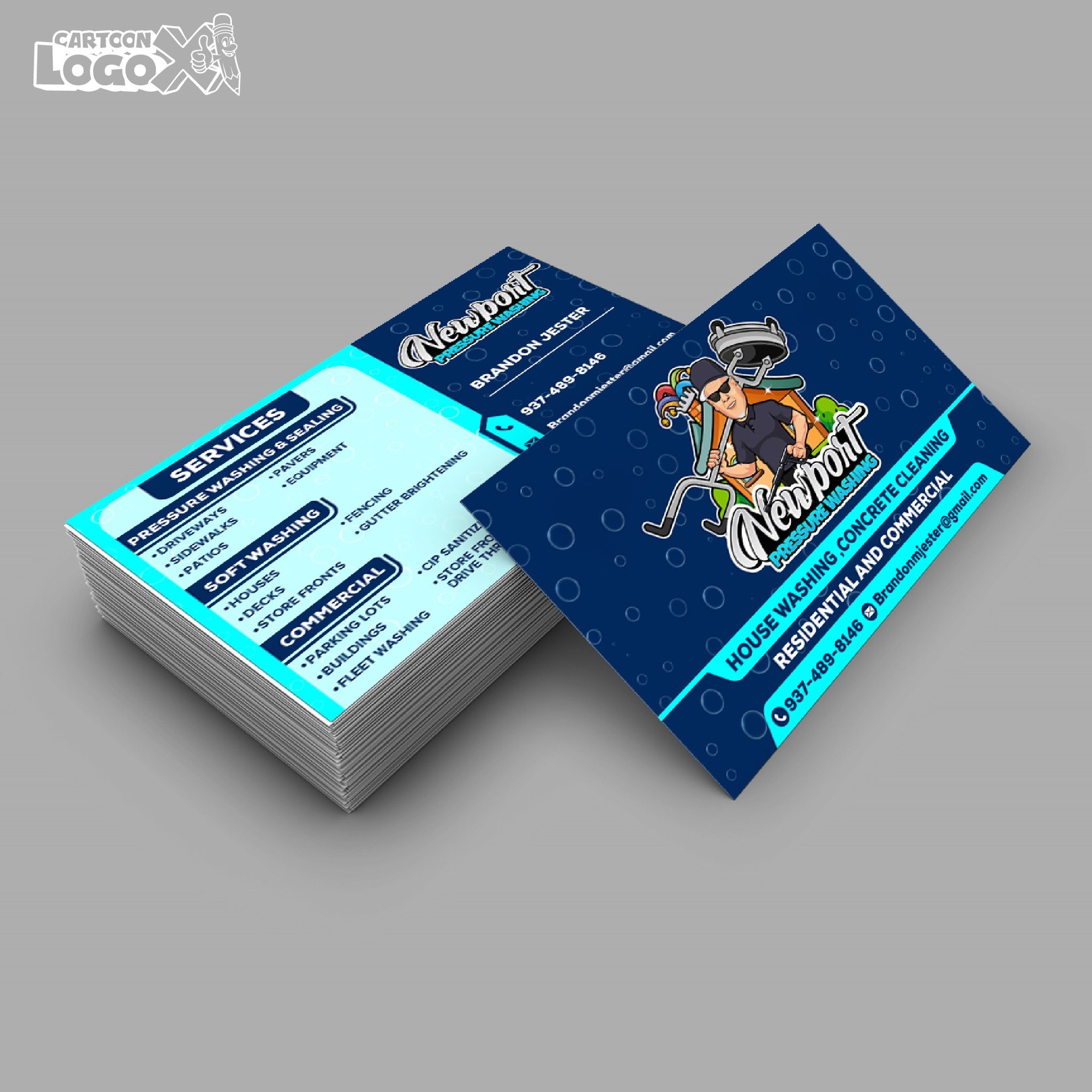 Portrait Logo and Brand Design for Pressure Washing Business Image 3