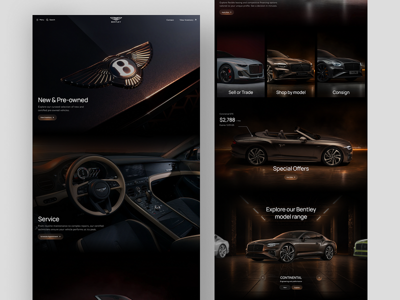 Bentley - Luxury Automotive Website Design