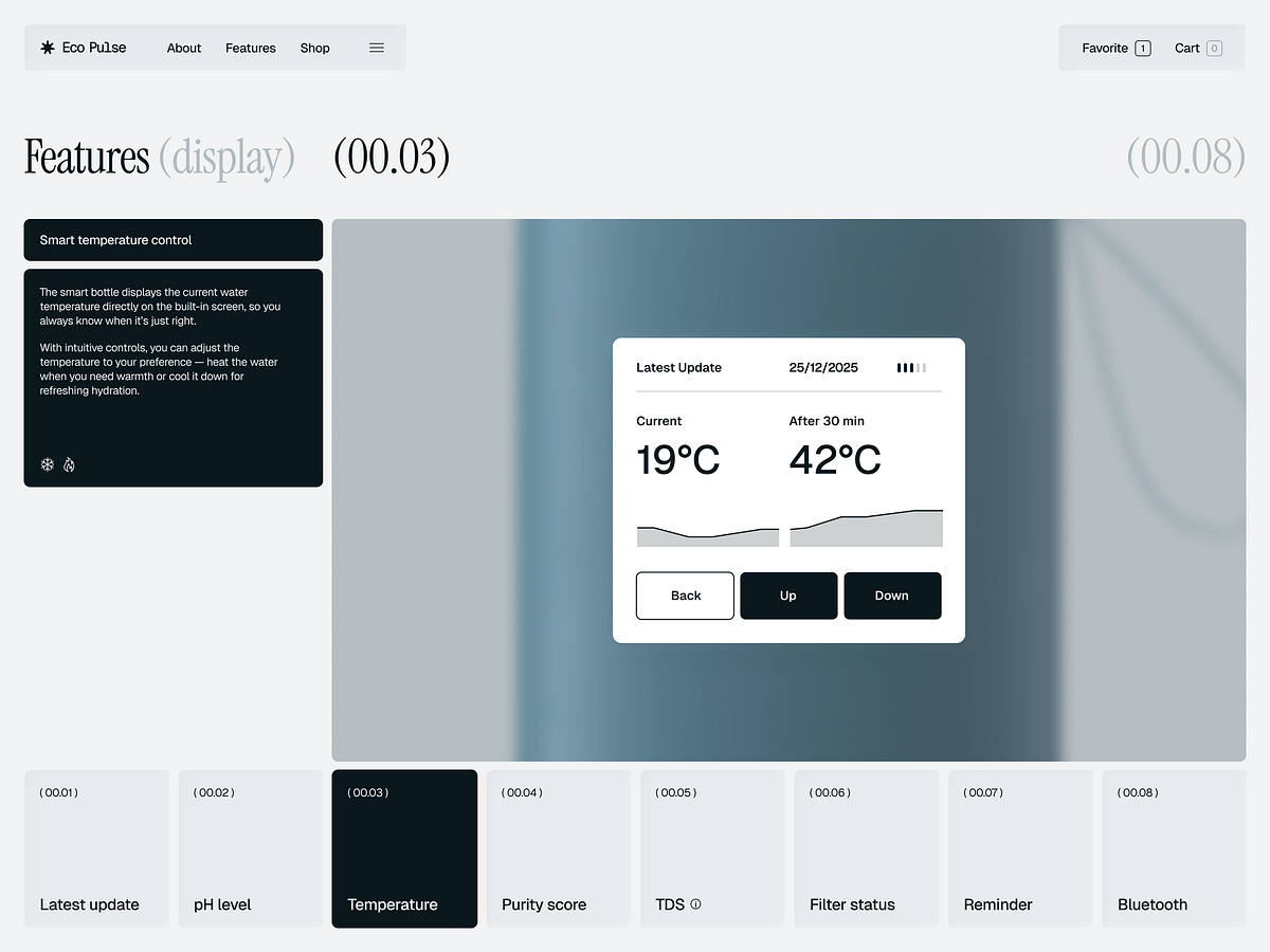 E-commerce Website Design for a Smart Hydration Product Image 2