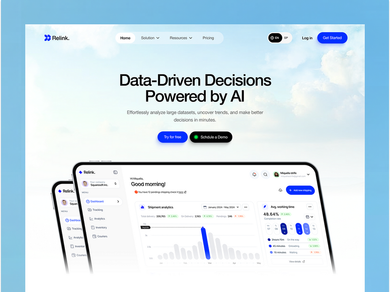 Relink - Analytics Saas website