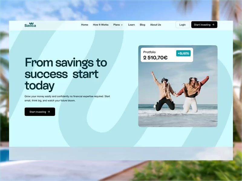Savica Landing Page Hero Exploration