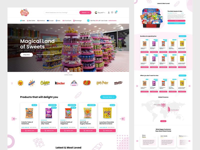 Candy & Sweets eCommerce Website UI Design