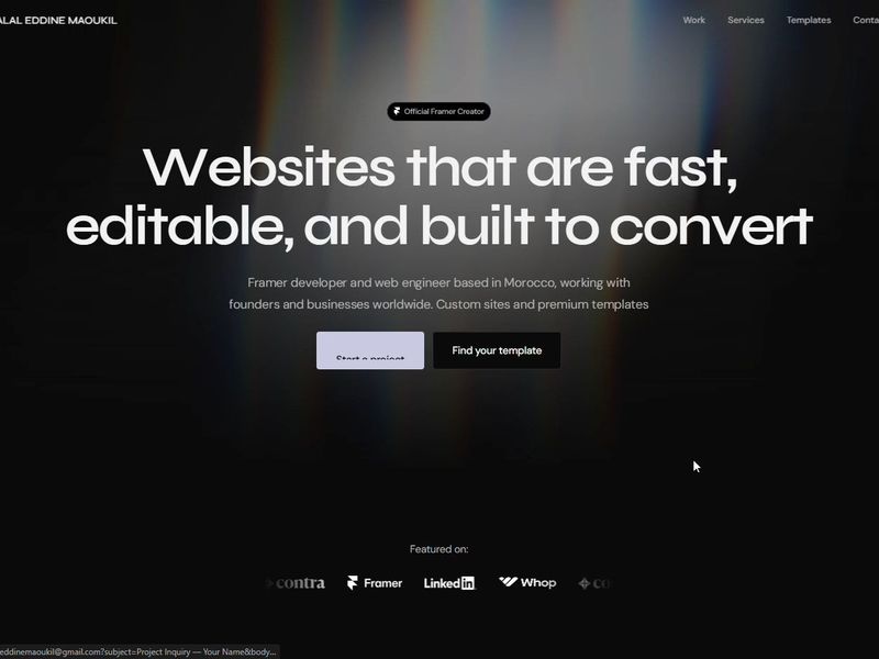 Jalal Eddine Maoukil | Web Engineer & Framer developer | Rabat, Morocco