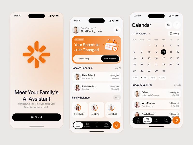 FamilyAI — AI Family Assistant App UI/UX
