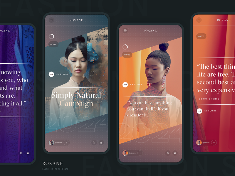 Roxane fashion store - mobile app concept by Dawid Tomczyk ✪