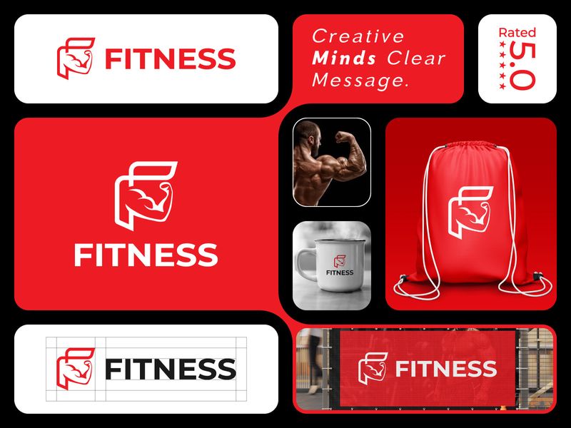 Letter F Muscle Logo Design