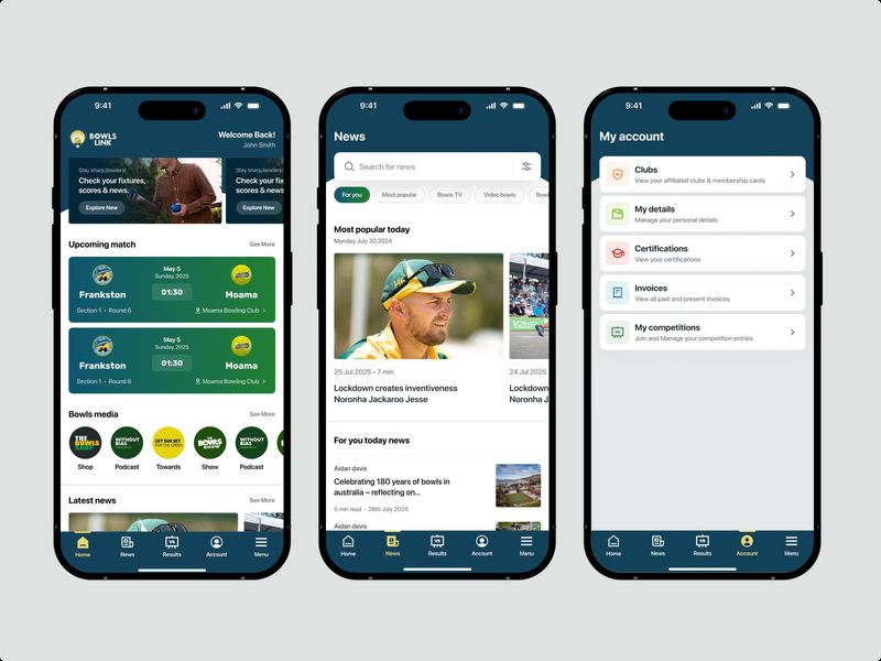  BowlsLink - Sports App Design