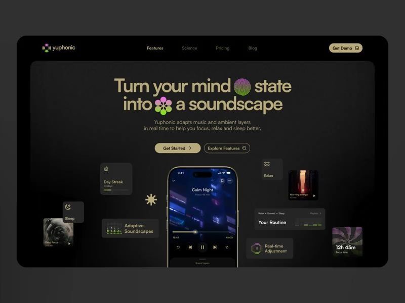 Yuphonic App • Landing Page