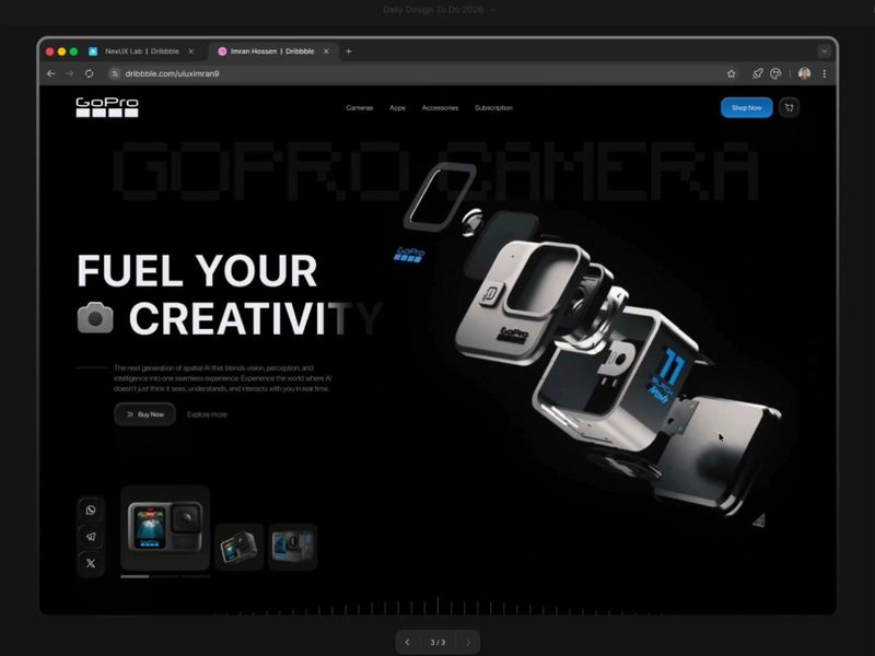 GoPro Camera Landing Page | Product Website Design