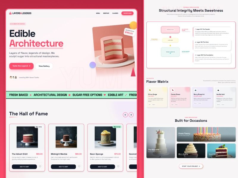 Layers & Legends — A Cake Boutique Website Concept